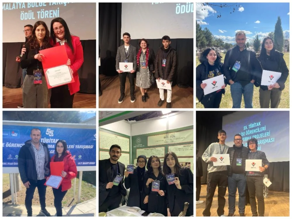 Malatya bölgesinde düzenlenen 55. Lise Öğrencileri Araştırma Projeleri Bölge Yarışmalarında Ödüller Sahiplerini Buldu