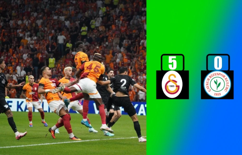 Galatasaray’dan Rizespor’a Gol Yağmuru : 5-0’lık Zafer