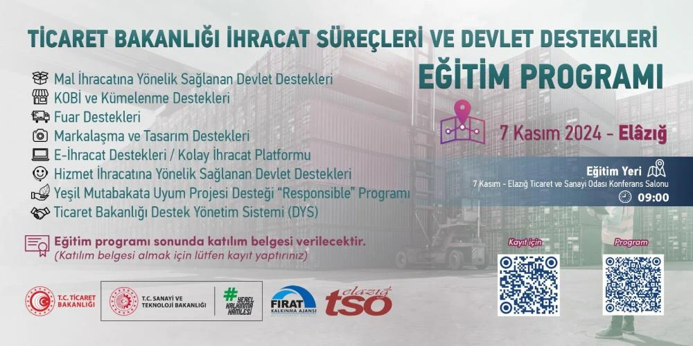 Elazığ TSO’dan İhracata Yönelik Eğitim: Devlet Destekleri ve Teşvikler