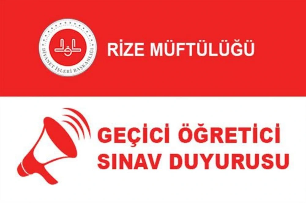 Rize Müftülüğünden Geçici Öğretici Sınav Duyurusu