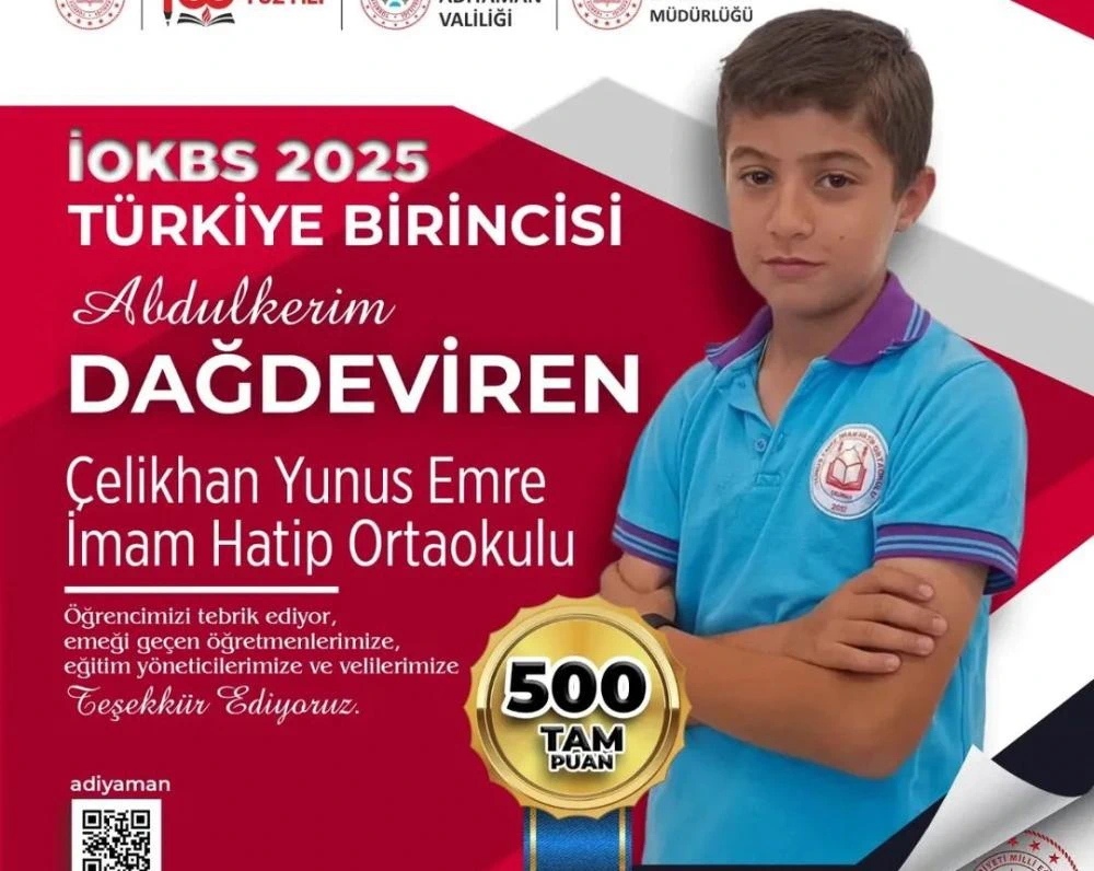 Adıyaman’da Büyük Gurur: 9 Öğrenci 500 Tam Puanla Türkiye Birincisi Oldu