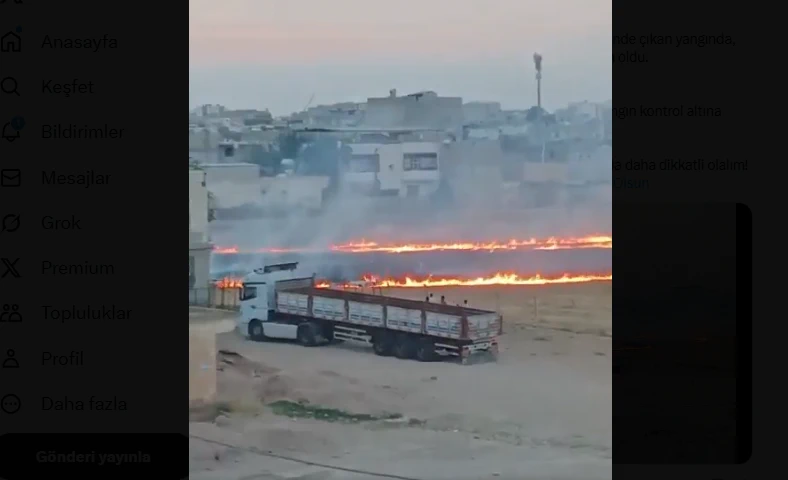 Şanlıurfa\'nın Suruç İlçesinde Yangın, Çiftçinin Emeği Kül Oldu!