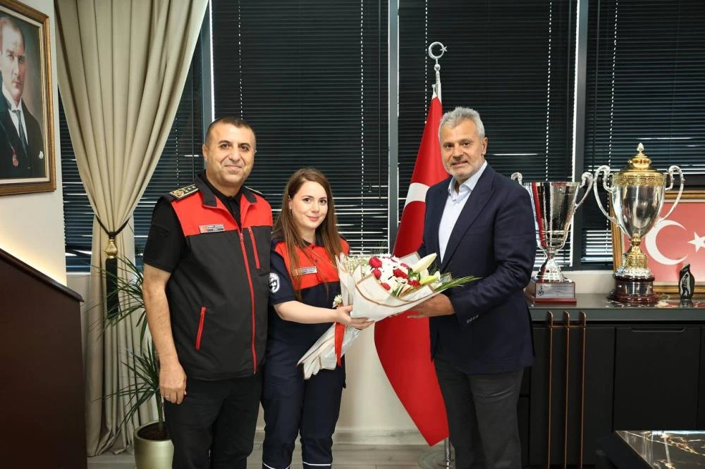 BAŞKAN ÖNTÜRK, HBB İTFAİYESİNİ MİSAFİR ETTİ